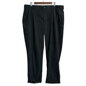Polo Ralph Lauren chino pants men's 40x30 black Hammond‎ pleated cuffed cotton